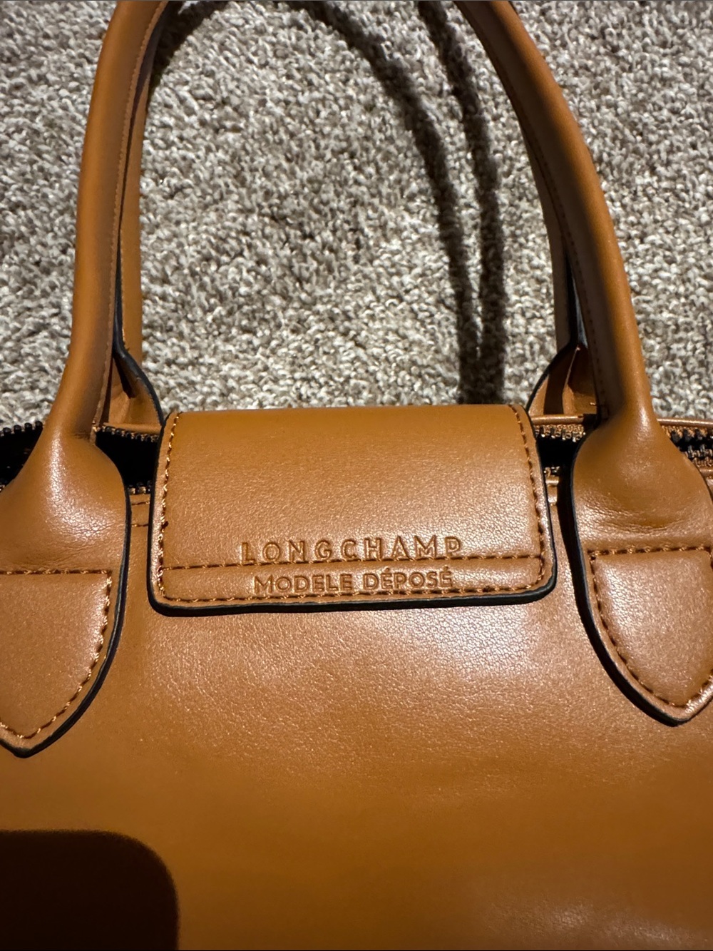 Longchamp Small Shoulder Bag in Cognac Brown - Picture 9 of 13